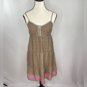 Mossimo Womens Ruffle Mini Tiered Ruffled Summer Dress. Gray Brown Mediu…